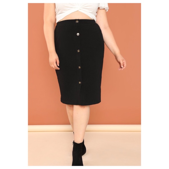 ➕Button Front Pencil Skirt - Picture 8 of 8